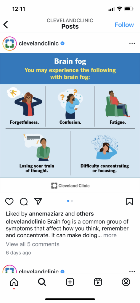 Screenshot of Cleveland Clinic's Instagram account.