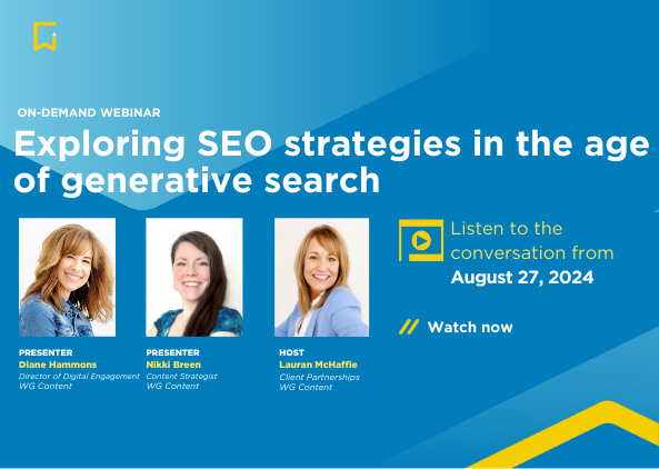 SEO and generative search webinar from WG Content